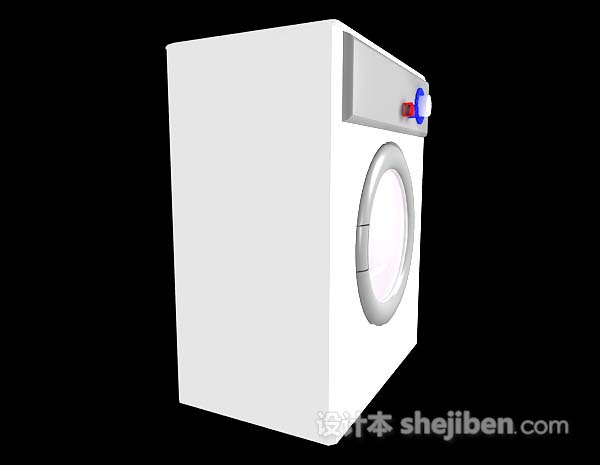 免费白色洗衣机3d模型下载