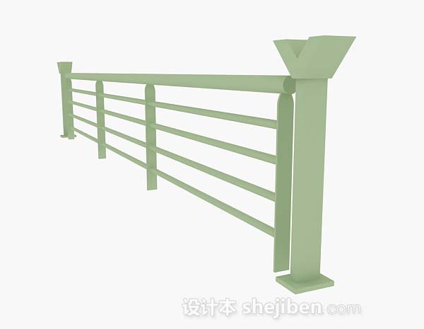 设计本绿色栏杆3d模型下载