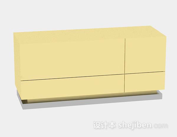 现代风格黄色厅柜3d模型下载