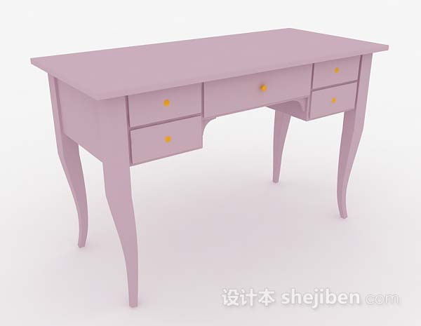 粉色书桌3d模型下载