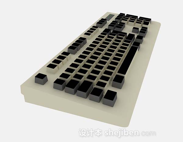 设计本棕色电脑键盘3d模型下载