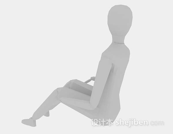 设计本人体坐姿3d模型下载