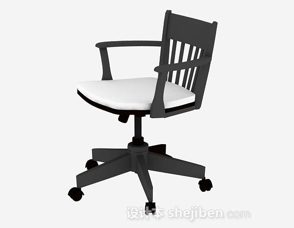免费灰黑色办公椅3d模型下载