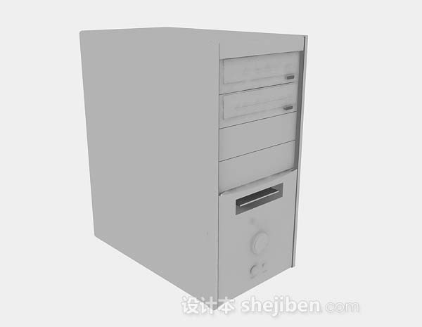 灰色电脑主机3d模型下载