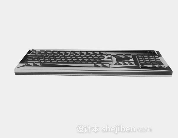 现代风格灰色键盘3d模型下载
