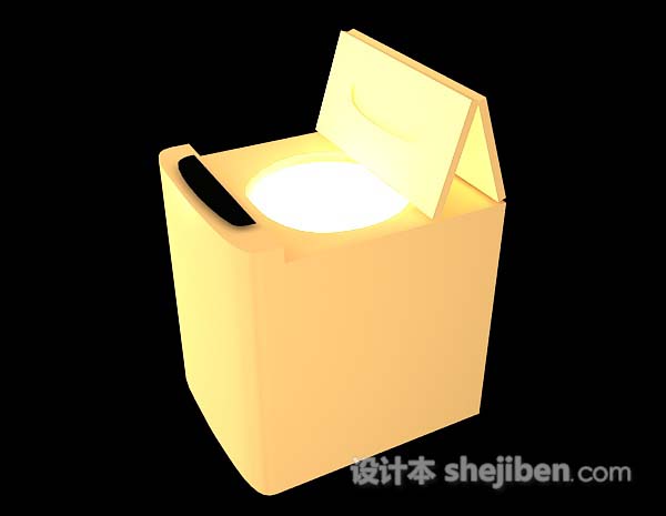 免费黄色洗衣机3d模型下载