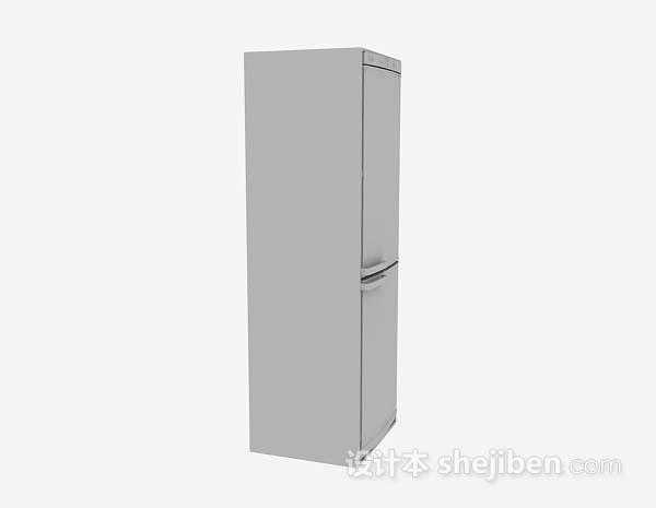 免费灰色冰箱3d模型下载