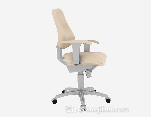 设计本米黄色办公椅3d模型下载