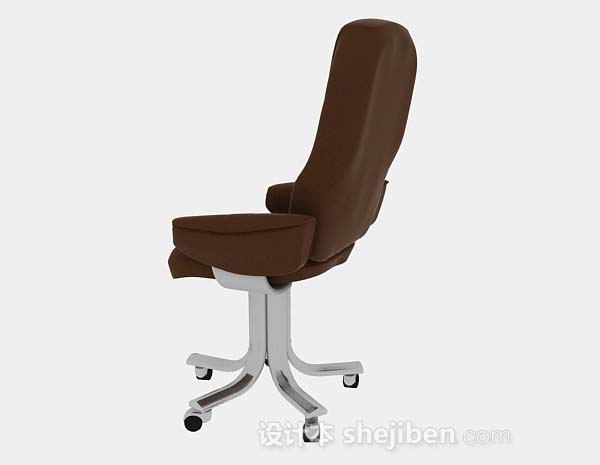 设计本棕色办公椅3d模型下载
