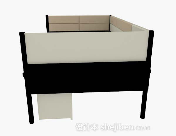 设计本棕色办公桌3d模型下载