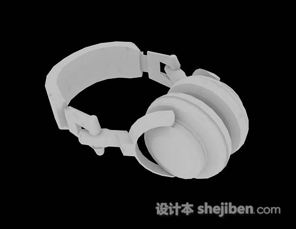 现代风格白色耳机3d模型下载