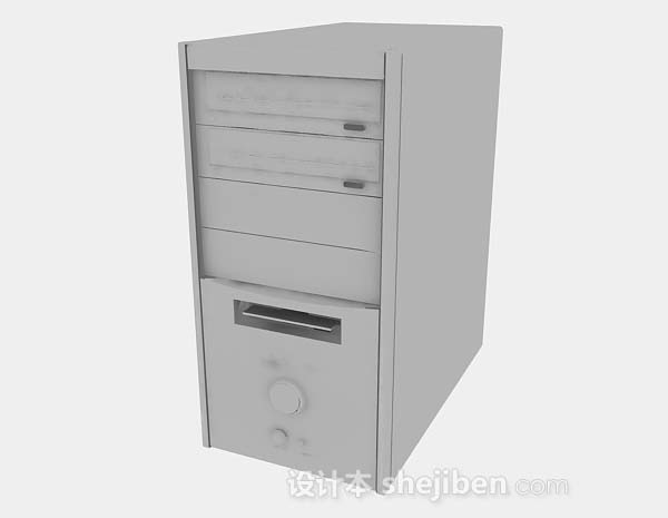 现代风格灰色电脑主机3d模型下载