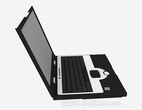 设计本黑色笔记本电脑3d模型下载