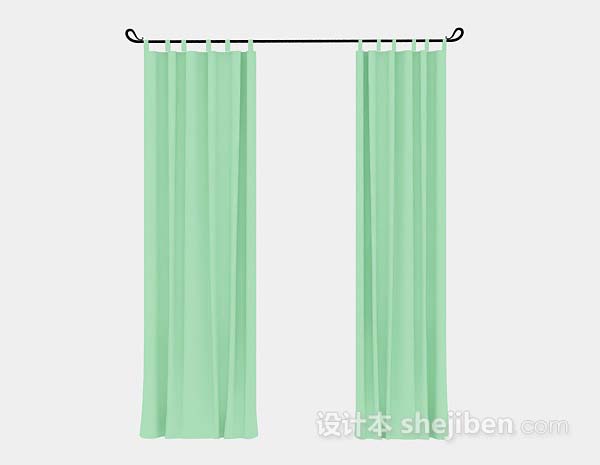 绿色窗帘3d模型下载