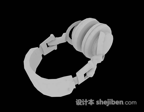 白色耳机3d模型下载