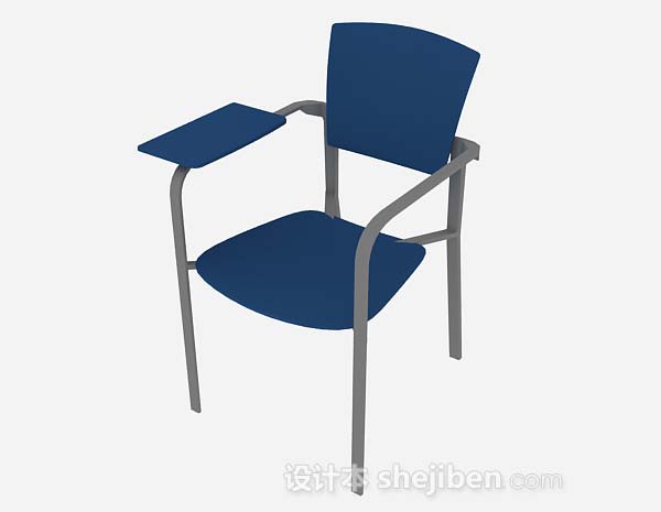 免费蓝色办公椅3d模型下载