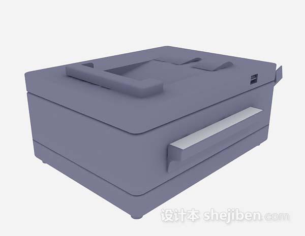 免费紫色打印机3d模型下载