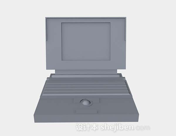 现代风格灰色笔记本电脑3d模型下载