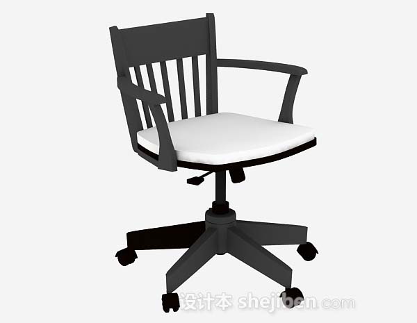 灰黑色办公椅3d模型下载