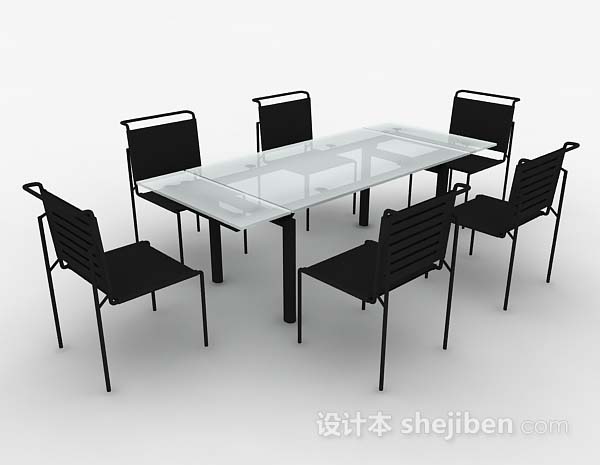 简约家居餐桌椅3d模型下载