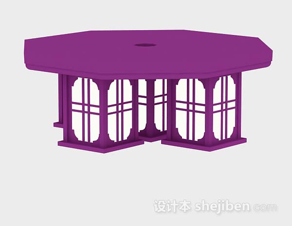 设计本紫色吸顶灯3d模型下载