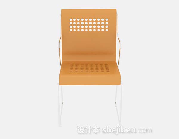 现代风格橙色休闲椅3d模型下载