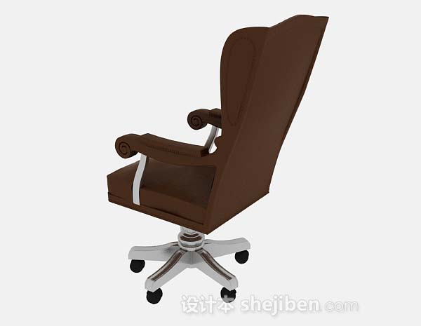设计本棕色高档办公椅3d模型下载