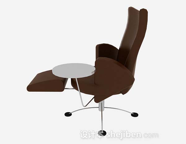 设计本简约棕色休闲椅3d模型下载
