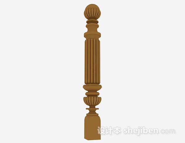 现代风格棕色柱子3d模型下载