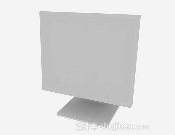 现代风格灰色电脑显示器3d模型下载