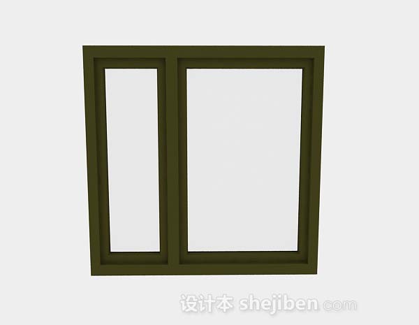 现代风格棕色木质窗3d模型下载