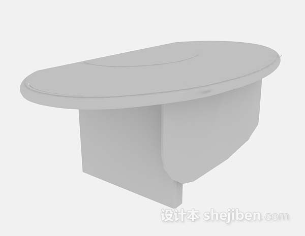 灰色简约书桌3d模型下载