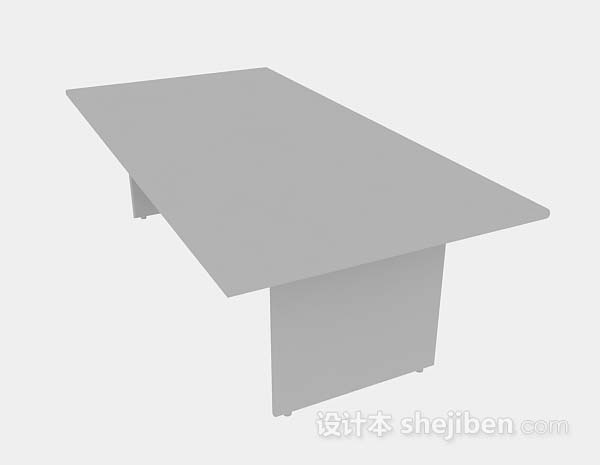 设计本灰色办公桌3d模型下载