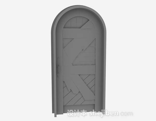 现代风格灰色木质拱门3d模型下载