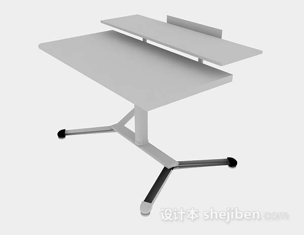 灰色学生书桌3d模型下载