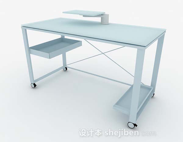 蓝色书桌3d模型下载