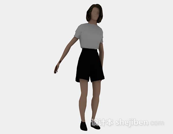 现代风格上班OL女性3d模型下载