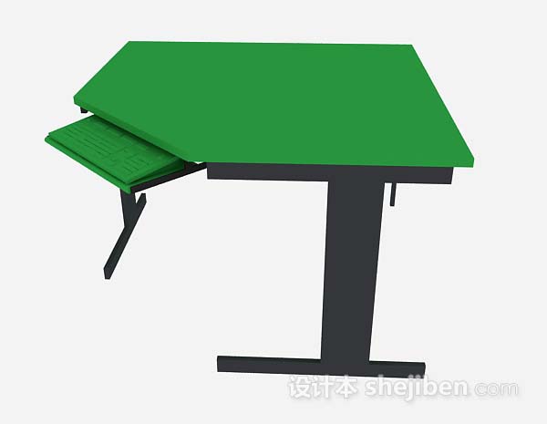 现代风格绿色办公桌3d模型下载
