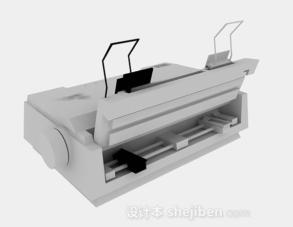 免费白色打印机3d模型下载