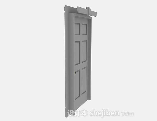 免费灰色木质门3d模型下载