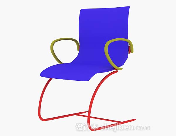 现代风格蓝色休闲椅3d模型下载