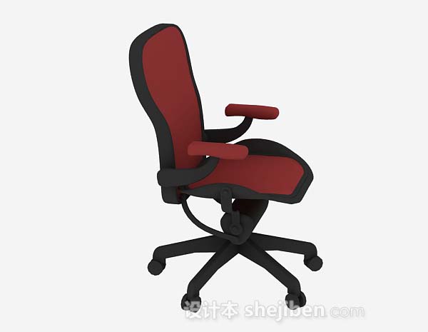 设计本红色办公椅3d模型下载