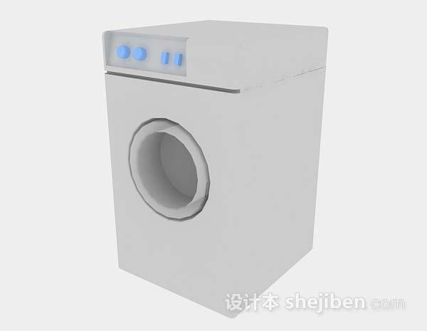 现代风格灰色洗衣机3d模型下载