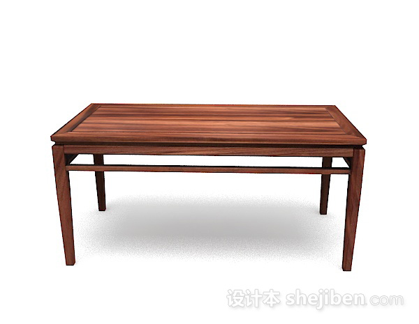 现代风格木质简单书桌3d模型下载