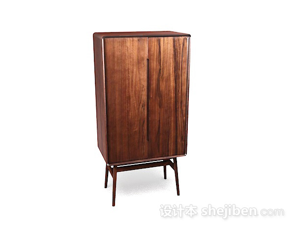 中式木质衣柜3d模型下载
