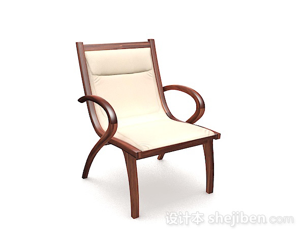 家居木质休闲椅子3d模型下载