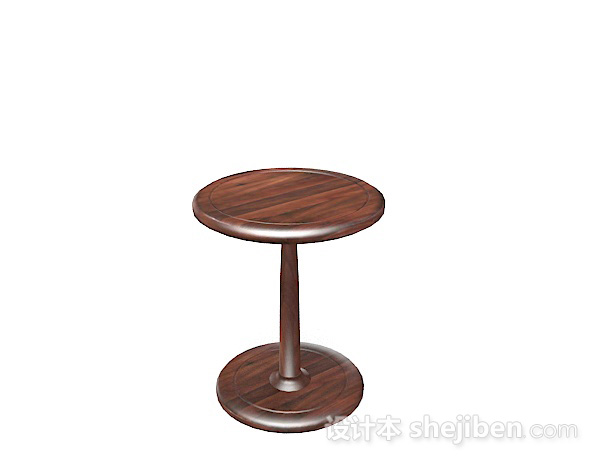 现代风格木质简单棕色圆凳子3d模型下载