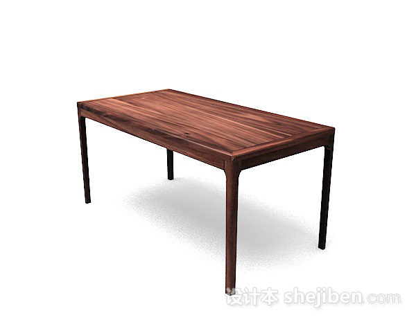 免费简单木质书桌3d模型下载
