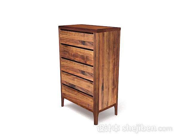 免费木质棕色储物柜3d模型下载