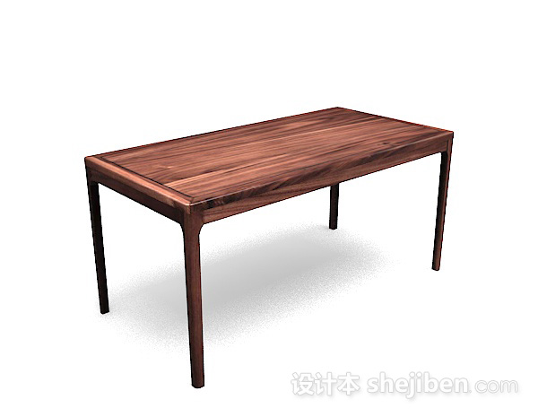 设计本简单木质书桌3d模型下载